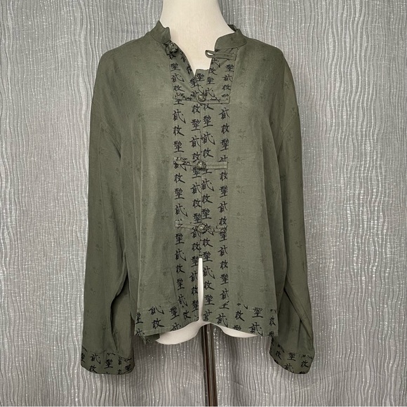 Chico’s Design silk Mandarin blouse - Picture 1 of 9